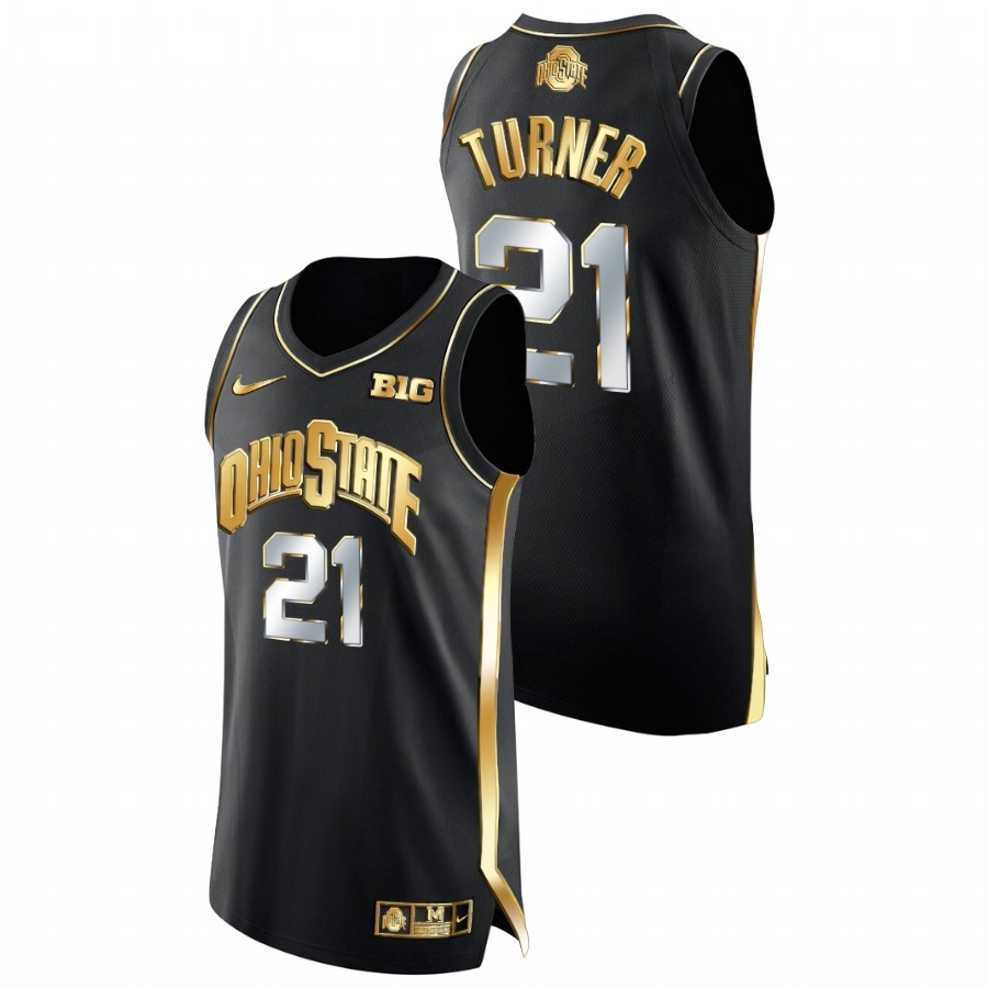 Ohio State Buckeyes Men's NCAA Evan Turner #21 Black Retired Number Golden Authentic College Basketball Jersey XPQ6749RN